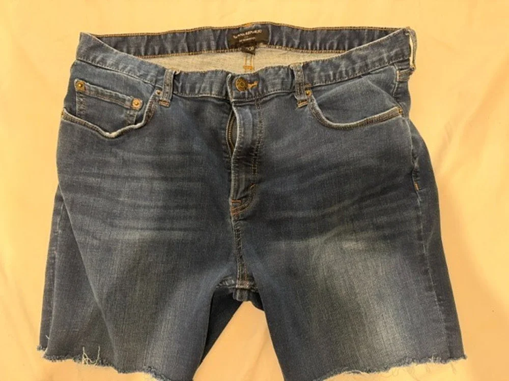 Banana Republic Cutoff Short Men's Cotton Blue Slim Technology Size 34